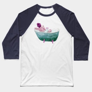 Bathtub Readings Teal & Pink Baseball T-Shirt